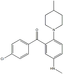 4-Chloro-5'-methylamino-2'-(4-methyl-1-piperidinyl)benzophenone Struktur