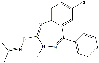 Acetone (7-chloro-5-phenyl-3-methyl-3H-1,3,4-benzotriazepin-2-yl)hydrazone Struktur