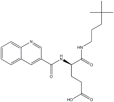 (R)-4-(3-Quinolinylcarbonylamino)-5-oxo-5-(4,4-dimethylpentylamino)valeric acid Struktur