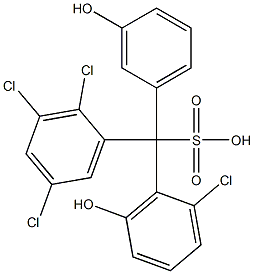 (2-Chloro-6-hydroxyphenyl)(2,3,5-trichlorophenyl)(3-hydroxyphenyl)methanesulfonic acid Struktur