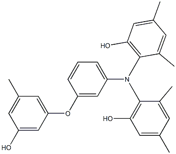 N,N-Bis(6-hydroxy-2,4-dimethylphenyl)-3-(3-hydroxy-5-methylphenoxy)benzenamine Struktur