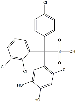 (4-Chlorophenyl)(2,3-dichlorophenyl)(6-chloro-3,4-dihydroxyphenyl)methanesulfonic acid Struktur