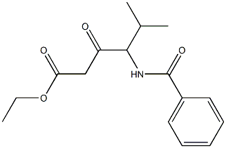 4-Benzoylamino-5-methyl-3-oxohexanoic acid ethyl ester Struktur