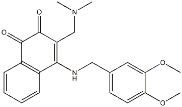 4-[(3,4-Dimethoxybenzyl)amino]-3-[(dimethylamino)methyl]naphthalene-1,2-dione Struktur