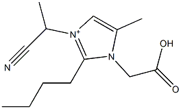 3-(1-Cyanoethyl)-2-butyl-5-methyl-1-(carboxymethyl)-1H-imidazol-3-ium Struktur