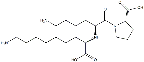 (S)-2-[[(S)-1-[[(2S)-2-Carboxypyrrolidin-1-yl]carbonyl]-5-aminopentyl]amino]-9-aminononanoic acid Struktur