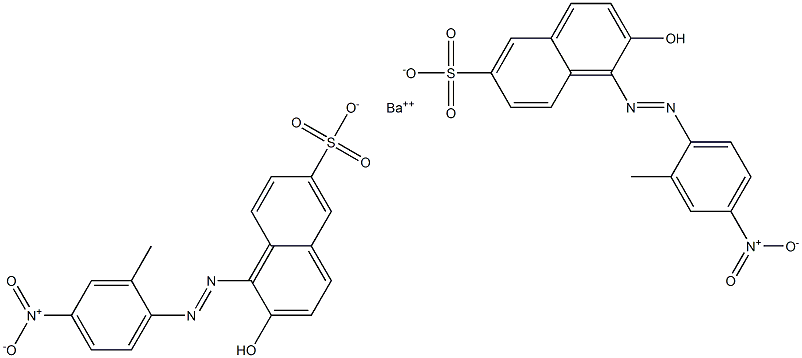 Bis[1-[(2-methyl-4-nitrophenyl)azo]-2-hydroxy-6-naphthalenesulfonic acid]barium salt Struktur