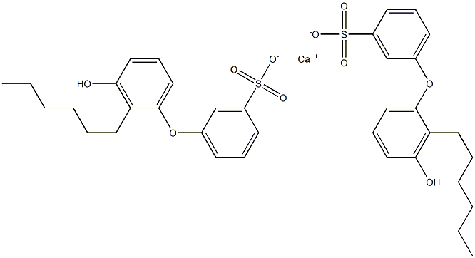 Bis(3'-hydroxy-2'-hexyl[oxybisbenzene]-3-sulfonic acid)calcium salt Struktur