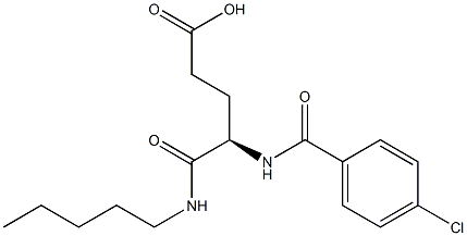 (R)-4-(4-Chlorobenzoylamino)-5-oxo-5-pentylaminovaleric acid Struktur