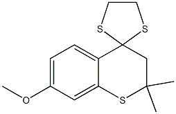 2,2-Dimethyl-7-methoxy-3,4-dihydrospiro[2H-1-benzothiopyran-4,2'-1,3-dithiolane] Struktur