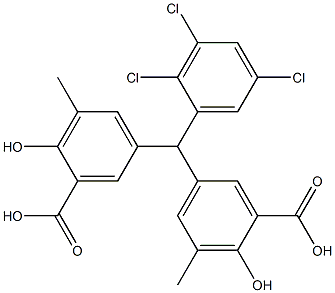 5,5'-(2,3,5-Trichlorobenzylidene)bis(3-methylsalicylic acid) Struktur