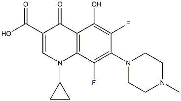 1-Cyclopropyl-6,8-difluoro-1,4-dihydro-5-hydroxy-7-(4-methyl-1-piperazinyl)-4-oxoquinoline-3-carboxylic acid Struktur