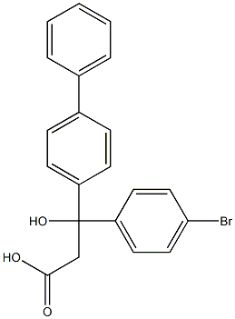 (+)-3-(4-Biphenylyl)-3-(p-bromophenyl)-3-hydroxypropanoic acid Struktur