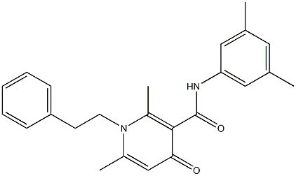 N-(3,5-Dimethylphenyl)-1-phenethyl-2,6-dimethyl-4-oxo-1,4-dihydro-3-pyridinecarboxamide Struktur