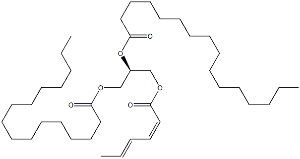 [R,(+)]-1-O,2-O-Dipalmitoyl-3-O-(1-oxo-2,4-hexadienyl)-L-glycerol Struktur