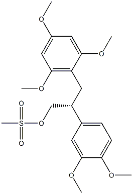 (-)-Methanesulfonic acid (R)-2-(3,4-dimethoxyphenyl)-3-(2,4,6-trimethoxyphenyl)propyl ester Struktur