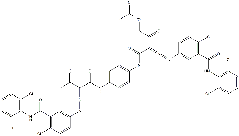 3,3'-[2-[(1-Chloroethyl)oxy]-1,4-phenylenebis[iminocarbonyl(acetylmethylene)azo]]bis[N-(2,6-dichlorophenyl)-6-chlorobenzamide] Struktur