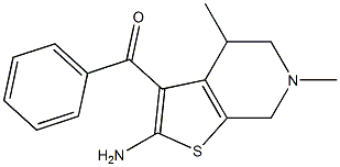 2-Amino-3-benzoyl-4,5,6,7-tetrahydro-4-methyl-6-methylthieno[2,3-c]pyridine Struktur