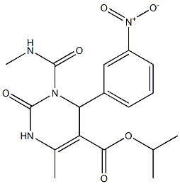 1,2,3,4-Tetrahydro-3-(methylcarbamoyl)-6-methyl-2-oxo-4-(3-nitrophenyl)pyrimidine-5-carboxylic acid isopropyl ester Struktur