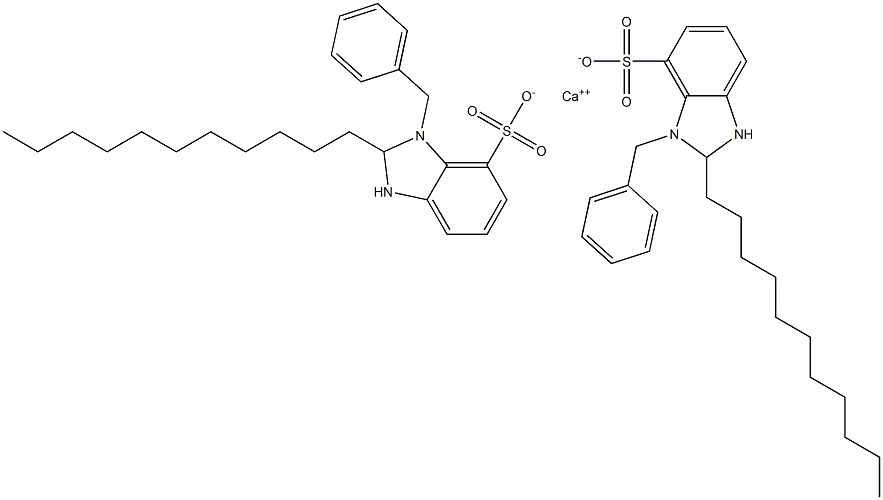 Bis(1-benzyl-2,3-dihydro-2-undecyl-1H-benzimidazole-7-sulfonic acid)calcium salt Struktur