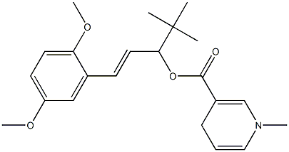 1-Methyl-1,4-dihydro-3-pyridinecarboxylic acid (E)-1-(2,5-dimethoxyphenyl)-4,4-dimethyl-1-penten-3-yl ester Struktur