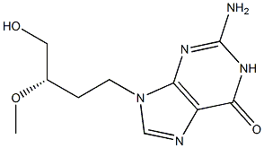 2-Amino-9-[(3S)-4-hydroxy-3-methoxybutyl]-1,9-dihydro-6H-purin-6-one Struktur