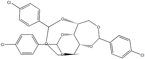 1-O,5-O:2-O,4-O:3-O,6-O-Tris(4-chlorobenzylidene)-D-glucitol Struktur