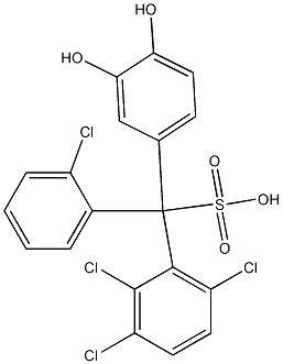 (2-Chlorophenyl)(2,3,6-trichlorophenyl)(3,4-dihydroxyphenyl)methanesulfonic acid Struktur