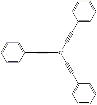 1,5-Diphenyl-3-(phenylethynyl)-1,4-pentadiyne-3-ium Struktur