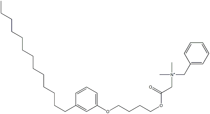 N,N-Dimethyl-N-benzyl-N-[[[4-(3-tridecylphenyloxy)butyl]oxycarbonyl]methyl]aminium Struktur