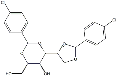 2-O,4-O:5-O,6-O-Bis(4-chlorobenzylidene)-D-glucitol Struktur