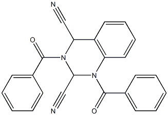 1,3-Dibenzoyl-1,2,3,4-tetrahydroquinazoline-2,4-dicarbonitrile Struktur