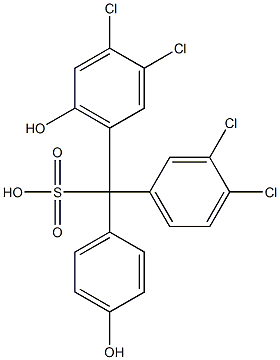 (3,4-Dichlorophenyl)(3,4-dichloro-6-hydroxyphenyl)(4-hydroxyphenyl)methanesulfonic acid Struktur