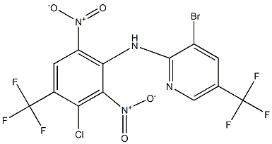 3-Bromo-5-trifluoromethyl-N-(3-chloro-4-trifluoromethyl-2,6-dinitrophenyl)pyridin-2-amine Struktur