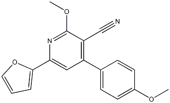 2-Methoxy-4-(4-methoxyphenyl)-6-(2-furanyl)pyridine-3-carbonitrile Struktur