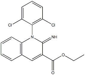 1-(2,6-Dichlorophenyl)-1,2-dihydro-2-imino-3-quinolinecarboxylic acid ethyl ester Struktur