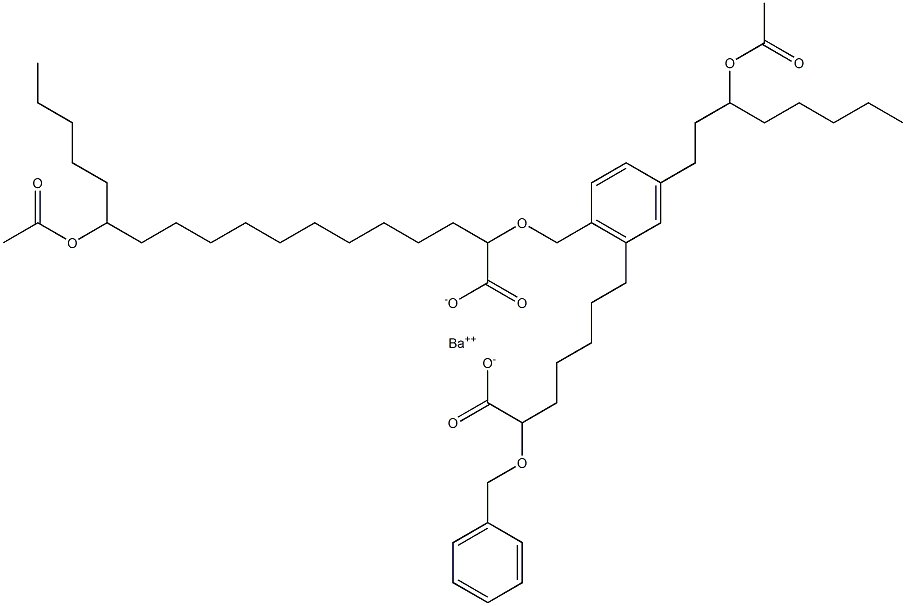 Bis(2-benzyloxy-13-acetyloxystearic acid)barium salt Struktur