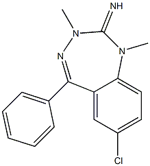 7-Chloro-5-phenyl-1,3-dimethyl-1H-1,3,4-benzotriazepin-2(3H)-imine Struktur