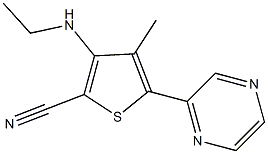 3-(Ethylamino)-4-methyl-5-(pyrazin-2-yl)thiophene-2-carbonitrile Struktur