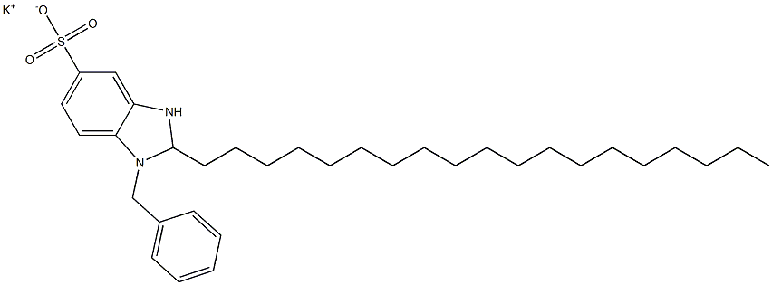 1-Benzyl-2,3-dihydro-2-nonadecyl-1H-benzimidazole-5-sulfonic acid potassium salt Struktur