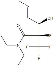 (2R,3R,4E)-N,N-Diethyl-2-fluoro-2-trifluoromethyl-3-hydroxy-4-hexenamide Struktur