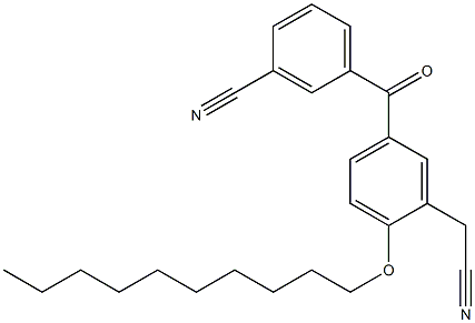 2-(Decyloxy)-5-[3-cyanobenzoyl]benzeneacetonitrile Struktur