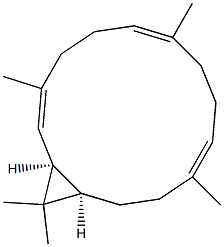 (1S,2E,6E,10E,14R)-3,7,11,15,15-Pentamethylbicyclo[12.1.0]pentadeca-2,6,10-triene Struktur