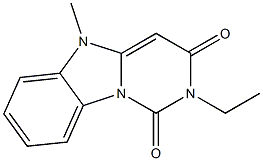 2-Ethyl-5-methylpyrimido[1,6-a]benzimidazole-1,3(2H,5H)-dione Struktur