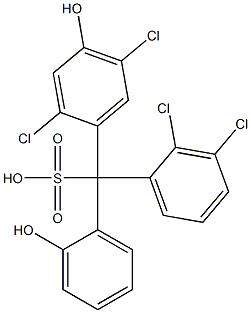 (2,3-Dichlorophenyl)(2,5-dichloro-4-hydroxyphenyl)(2-hydroxyphenyl)methanesulfonic acid Struktur