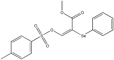 (E)-2-(Phenylseleno)-3-(tosyloxy)propenoic acid methyl ester Struktur