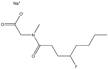 N-(4-Fluorooctanoyl)-N-methylglycine sodium salt Struktur