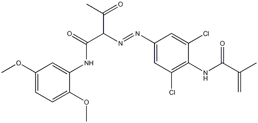 2-(3,5-Dichloro-4-methacryloylaminophenylazo)-N-(2,5-dimethoxyphenyl)-3-oxobutyramide Struktur