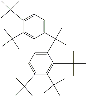 2-(2,3,4-Tri-tert-butylphenyl)-2-(3,4-di-tert-butylphenyl)propane Struktur