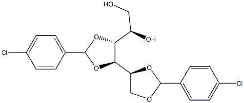 1-O,2-O:3-O,4-O-Bis(4-chlorobenzylidene)-D-glucitol Struktur